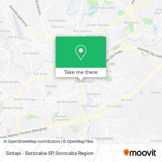 Mapa Sintapi - Sorocaba-SP