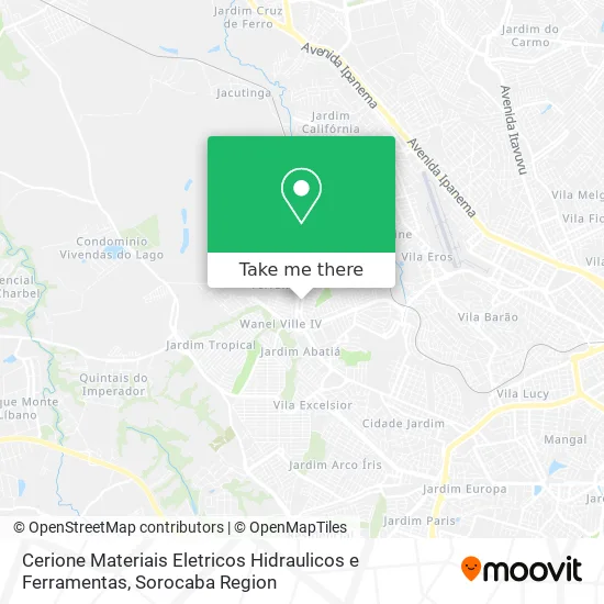 Cerione Materiais Eletricos Hidraulicos e Ferramentas map