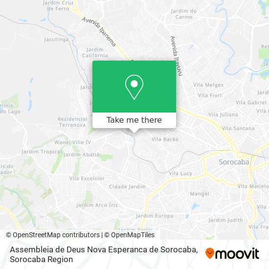 Mapa Assembleia de Deus Nova Esperanca de Sorocaba