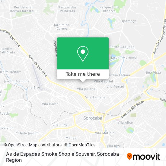 Mapa As de Espadas Smoke Shop e Souvenir