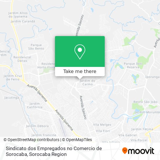 Sindicato dos Empregados no Comercio de Sorocaba map