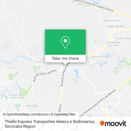 Thiello Express Transportes Aereos e Rodoviarios map