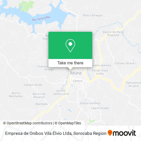 Mapa Empresa de Onibos Vila Élvio Ltda