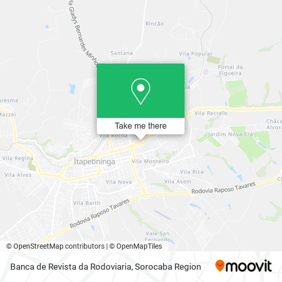 Mapa Banca de Revista da Rodoviaria