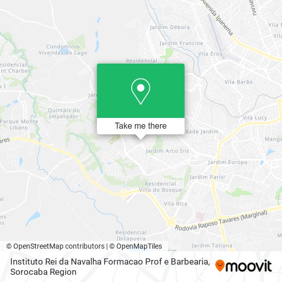 Mapa Instituto Rei da Navalha Formacao Prof e Barbearia