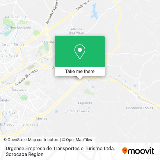 Mapa Urgence Empresa de Transportes e Turismo Ltda