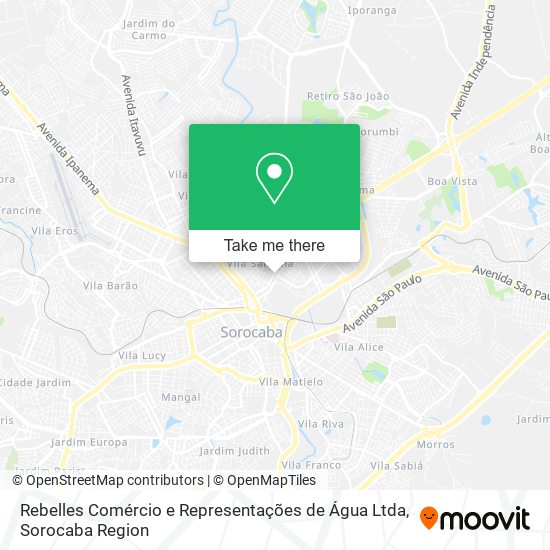 Mapa Rebelles Comércio e Representações de Água Ltda