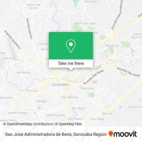 Mapa Sao Jose Administradora de Bens