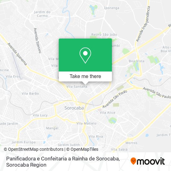 Mapa Panificadora e Confeitaria a Rainha de Sorocaba