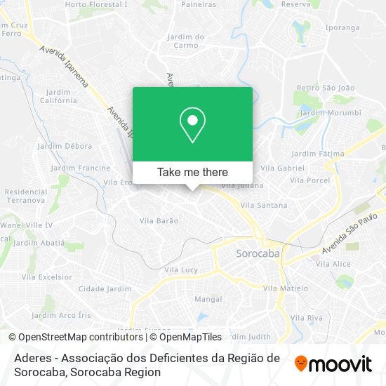 Aderes - Associação dos Deficientes da Região de Sorocaba map