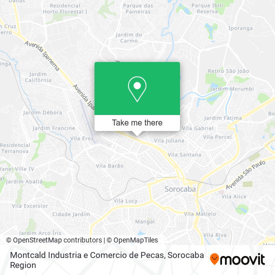 Mapa Montcald Industria e Comercio de Pecas