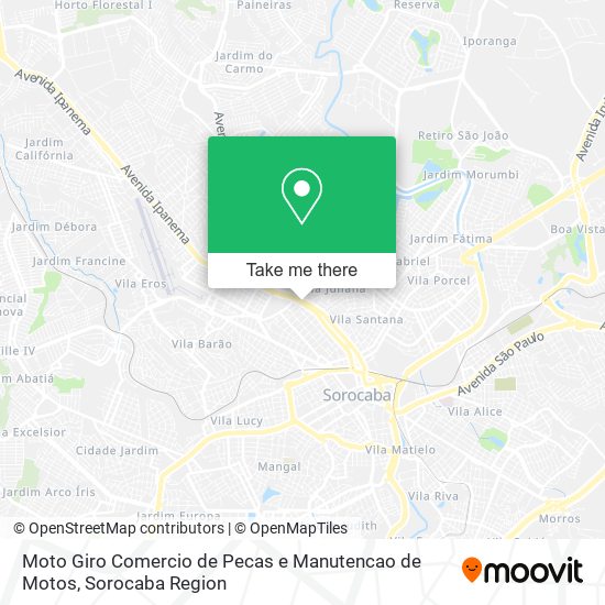 Mapa Moto Giro Comercio de Pecas e Manutencao de Motos