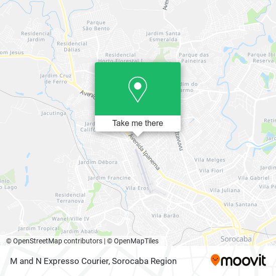 M and N Expresso Courier map