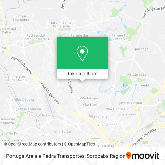 Portuga Areia e Pedra Transportes map