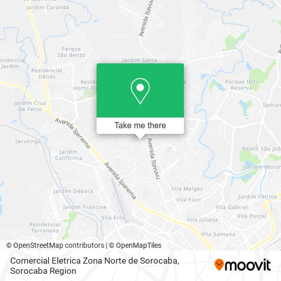 Mapa Comercial Eletrica Zona Norte de Sorocaba