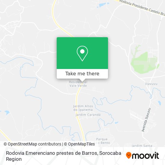 Mapa Rodovia Emerenciano prestes de Barros