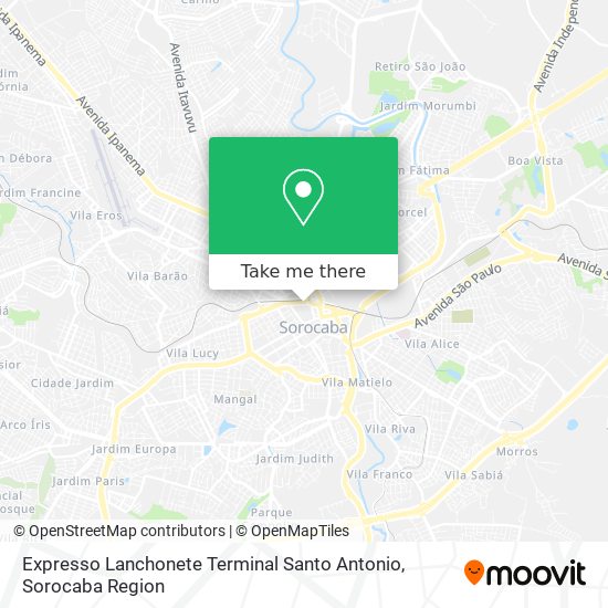 Mapa Expresso Lanchonete Terminal Santo Antonio