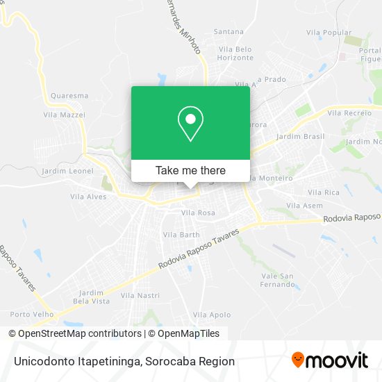 Unicodonto Itapetininga map
