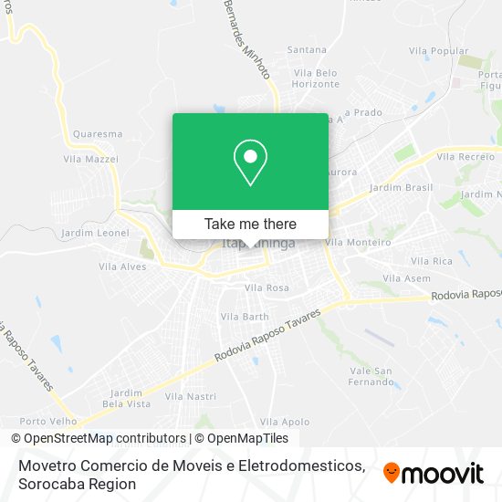 Mapa Movetro Comercio de Moveis e Eletrodomesticos