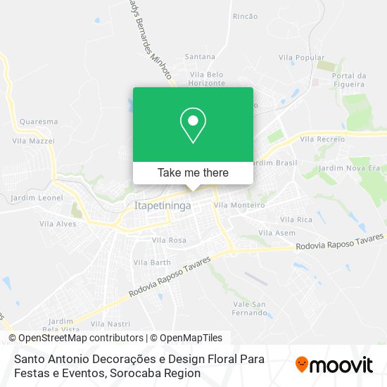 Mapa Santo Antonio Decorações e Design Floral Para Festas e Eventos