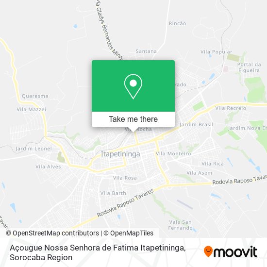 Açougue Nossa Senhora de Fatima Itapetininga map