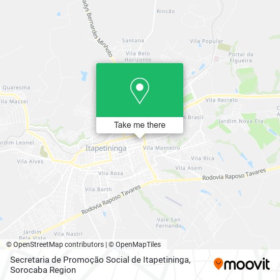 Mapa Secretaria de Promoção Social de Itapetininga