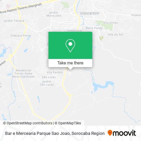 Mapa Bar e Mercearia Parque Sao Joao