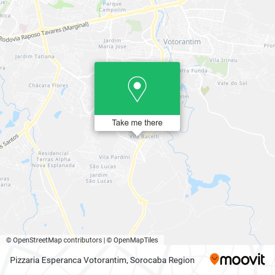 Mapa Pizzaria Esperanca Votorantim