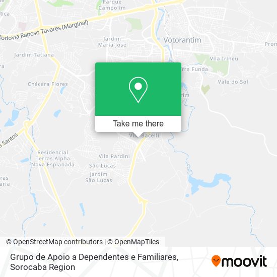 Mapa Grupo de Apoio a Dependentes e Familiares