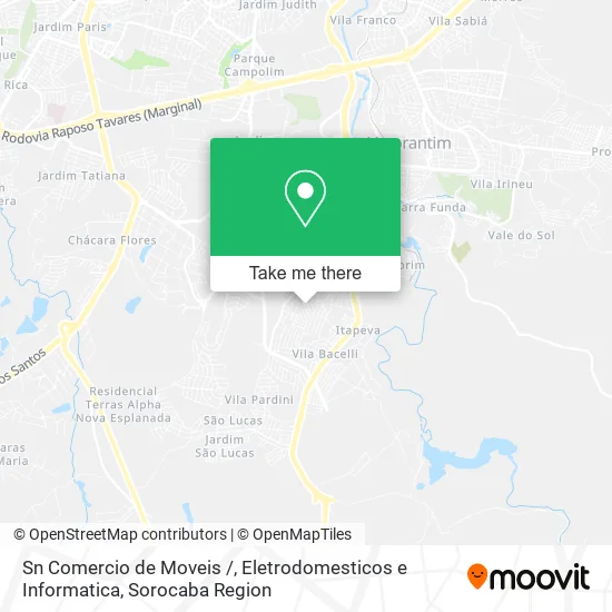 Sn Comercio de Moveis /, Eletrodomesticos e Informatica map