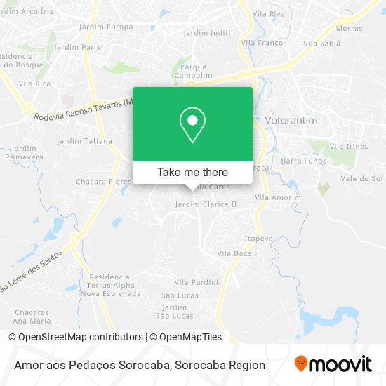 Mapa Amor aos Pedaços Sorocaba