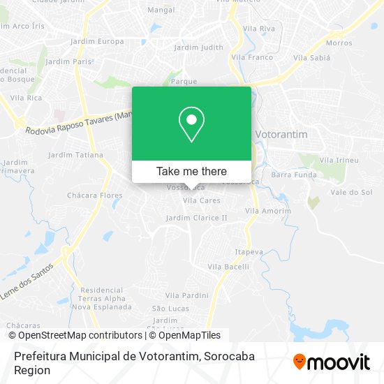 Mapa Prefeitura Municipal de Votorantim