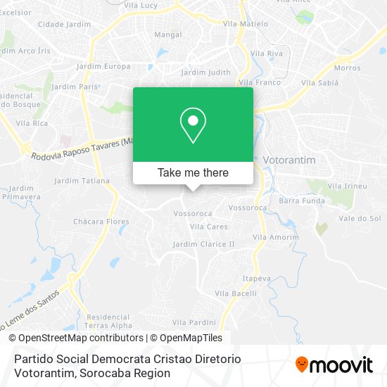 Partido Social Democrata Cristao Diretorio Votorantim map