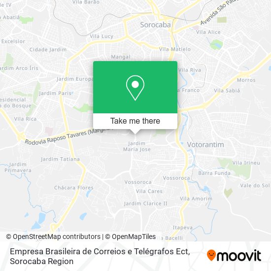 Mapa Empresa Brasileira de Correios e Telégrafos Ect