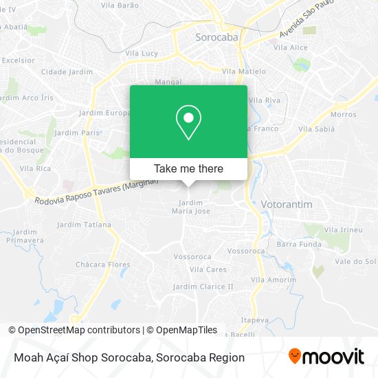 Mapa Moah Açaí Shop Sorocaba
