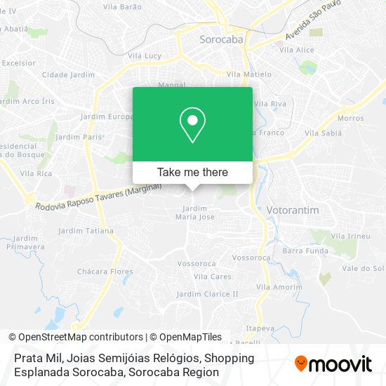 Prata Mil, Joias Semijóias Relógios, Shopping Esplanada Sorocaba map