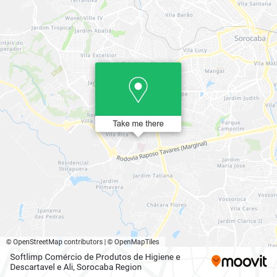 Mapa Softlimp Comércio de Produtos de Higiene e Descartavel e Ali