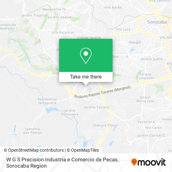 Mapa W G S Precision Industria e Comercio de Pecas