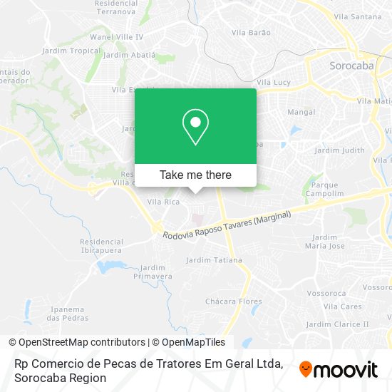 Rp Comercio de Pecas de Tratores Em Geral Ltda map