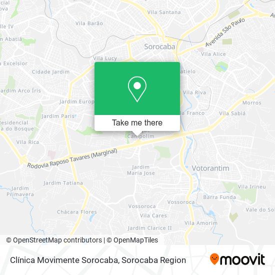 Clínica Movimente Sorocaba map