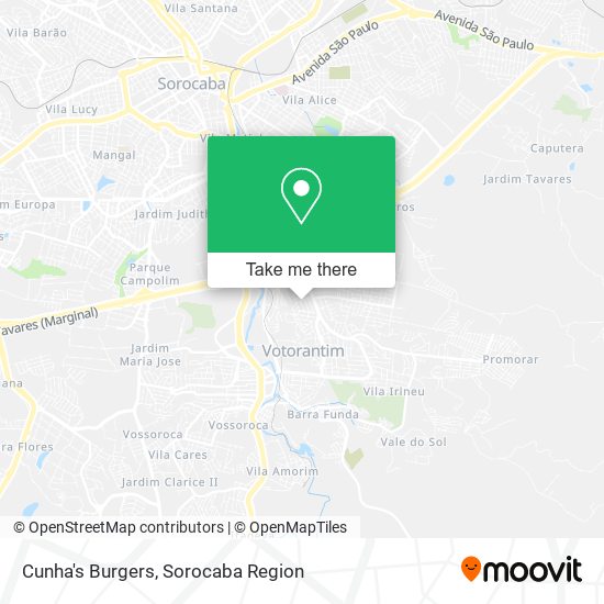 Cunha's Burgers map