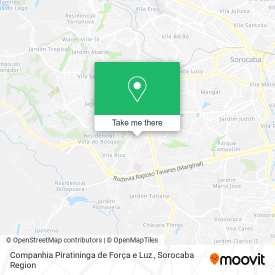 Companhia Piratininga de Força e Luz. map