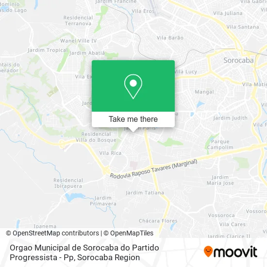Orgao Municipal de Sorocaba do Partido Progressista - Pp map