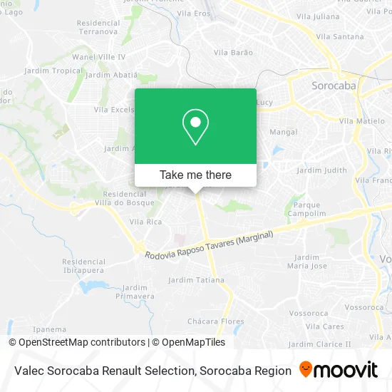 Valec Sorocaba Renault Selection map