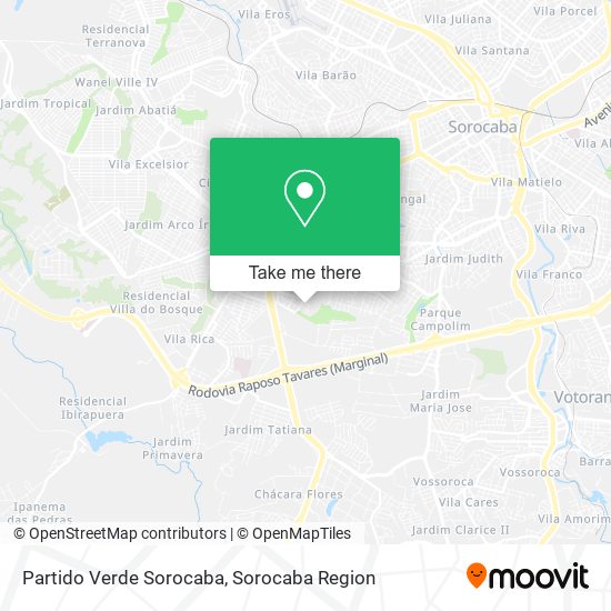 Partido Verde Sorocaba map