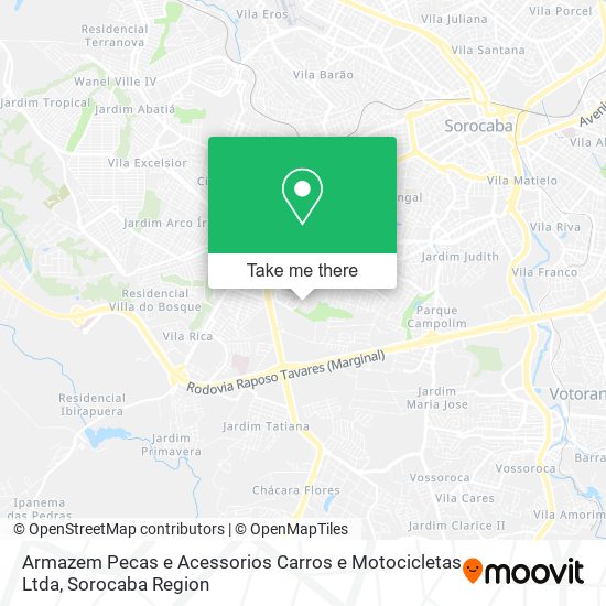 Mapa Armazem Pecas e Acessorios Carros e Motocicletas Ltda