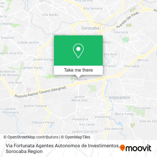 Mapa Via Fortunata Agentes Autonomos de Investimentos