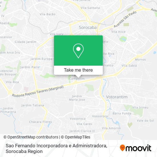 Mapa Sao Fernando Incorporadora e Administradora