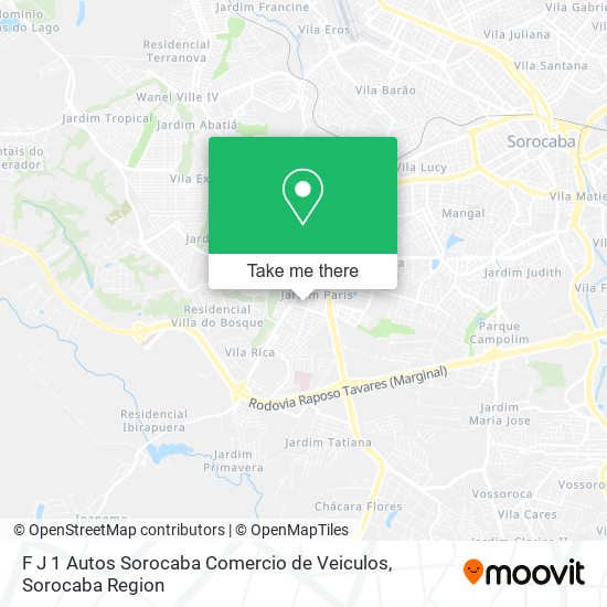 F J 1 Autos Sorocaba Comercio de Veiculos map