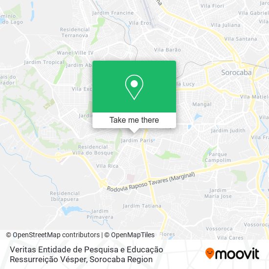 Veritas Entidade de Pesquisa e Educação Ressurreição Vésper map